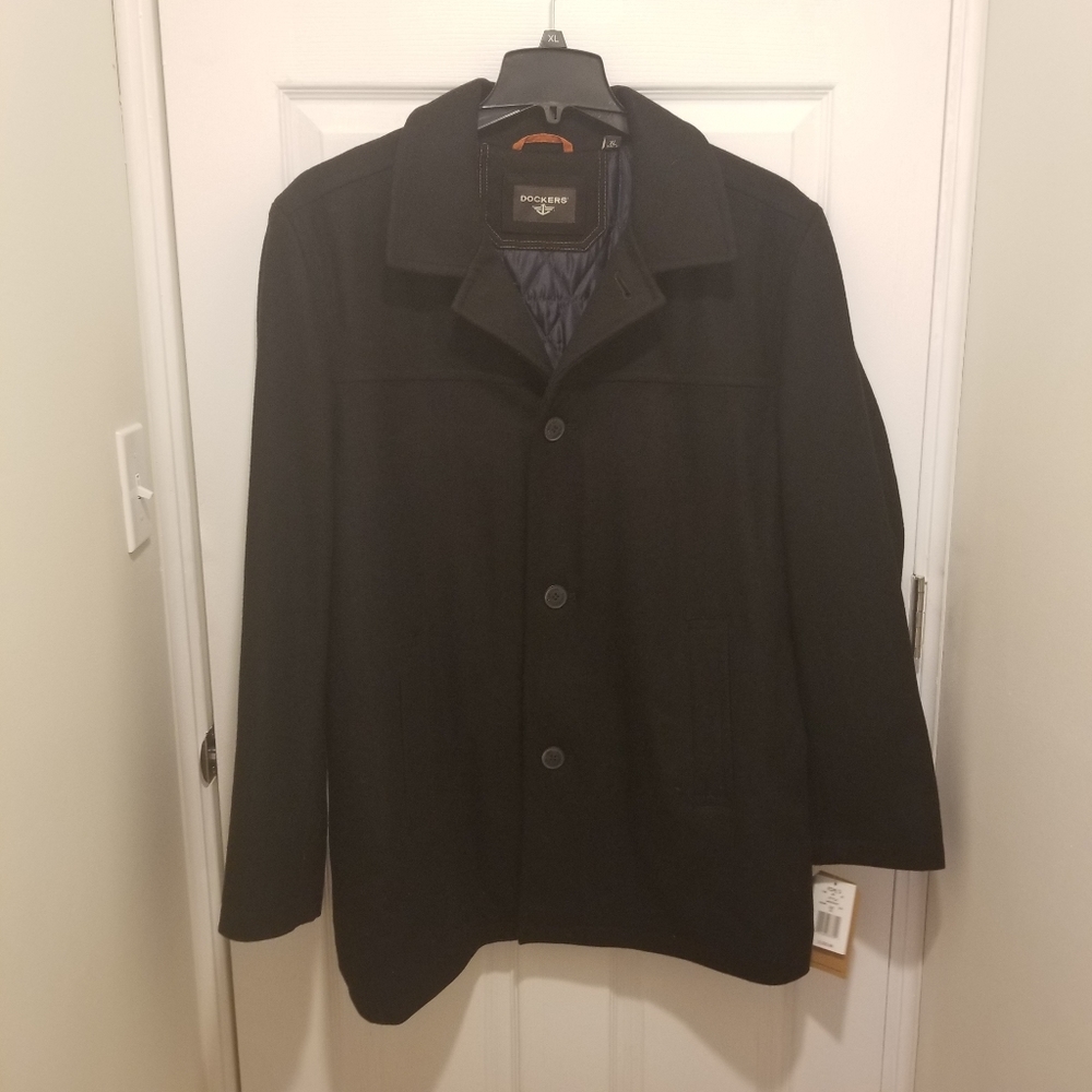 Dockers Mens Pea Coat Black Size XL NWT